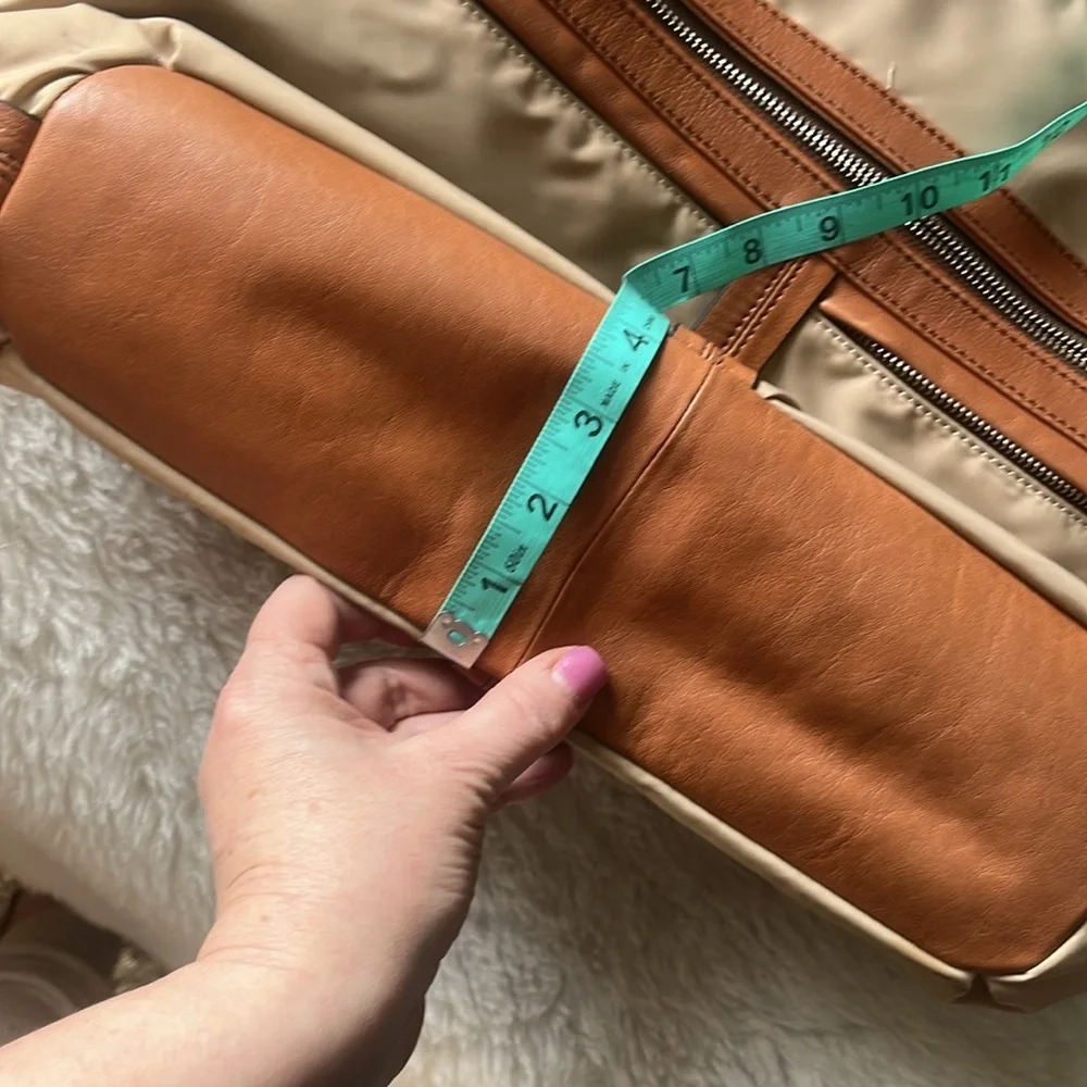 Men's Beige and Tan Travel Tote Bag - Classic Carryall